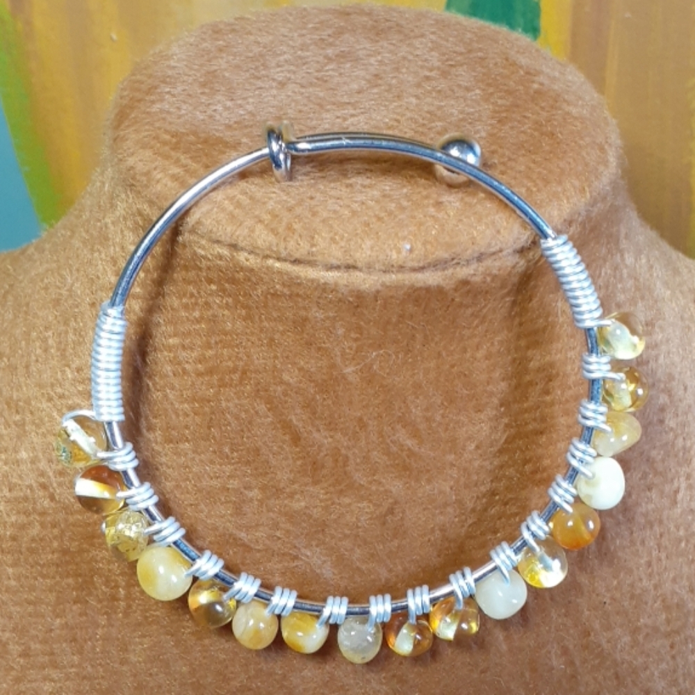Baltic Amber Bangle Bracelet